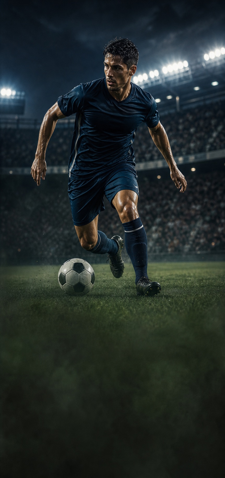 Soccer player in a stadium