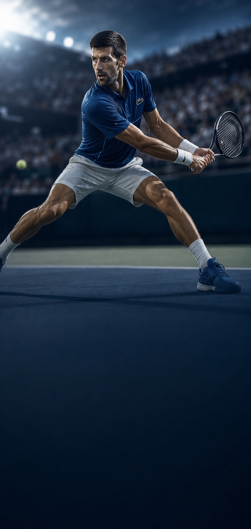 Tennis player in action on court